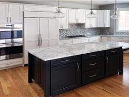 Luxury quartz counter top long island white color kitchen cabinet PR-L07