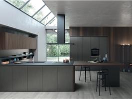 European Kitchen Cabinet Door-Colored Glass Kitchen Cabinet PR-L21