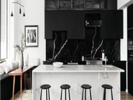 Matt Black Kitchen Cabinet PR-F010