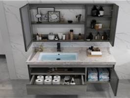 lacquar finish bathroom cabinet  