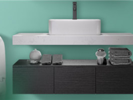 lacquar finish bathroom cabinet 