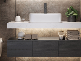 lacquar finish bathroom cabinet  