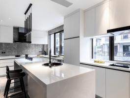 Custom high gloss lacquer walnut solid wood cabinets-PR-BK013