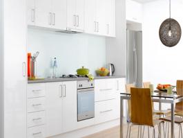 Mdf lacquer kitchen cabinet with beautiful quartz countertop-PR-BK024