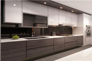 High Gloss Kitchen Cabinet Door Water Resistant Kitchen Cabinet Factory Customized Kitchen Cabinet Pr-L128