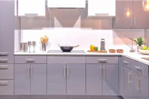 Pre Assembled Kitchen Cabinets Prefabricated Kitchen Islands Modern White Mix Blue Kitchen Cabinet Pr-L195