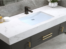 Custom-made particle board bathroom cabinet design-PR-BK077