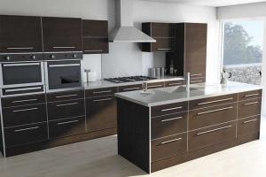 Good quality melamine kitchen Wood Material and E1 Melamine Wood Material Modular Kitchen Cabinets-PR-BK218