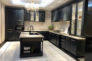 Solid wood kitchen cabinet wirth handle PR-M0728-6