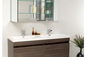 Double Sink Floating Bathroom vanity mirror with lights bathroom cabinet Make Up Bathroom Wash Cabinets 