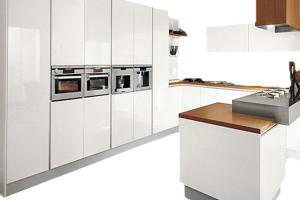 U shape classic style laminate green furniture cupboard kitchen cabinet prm0802-27